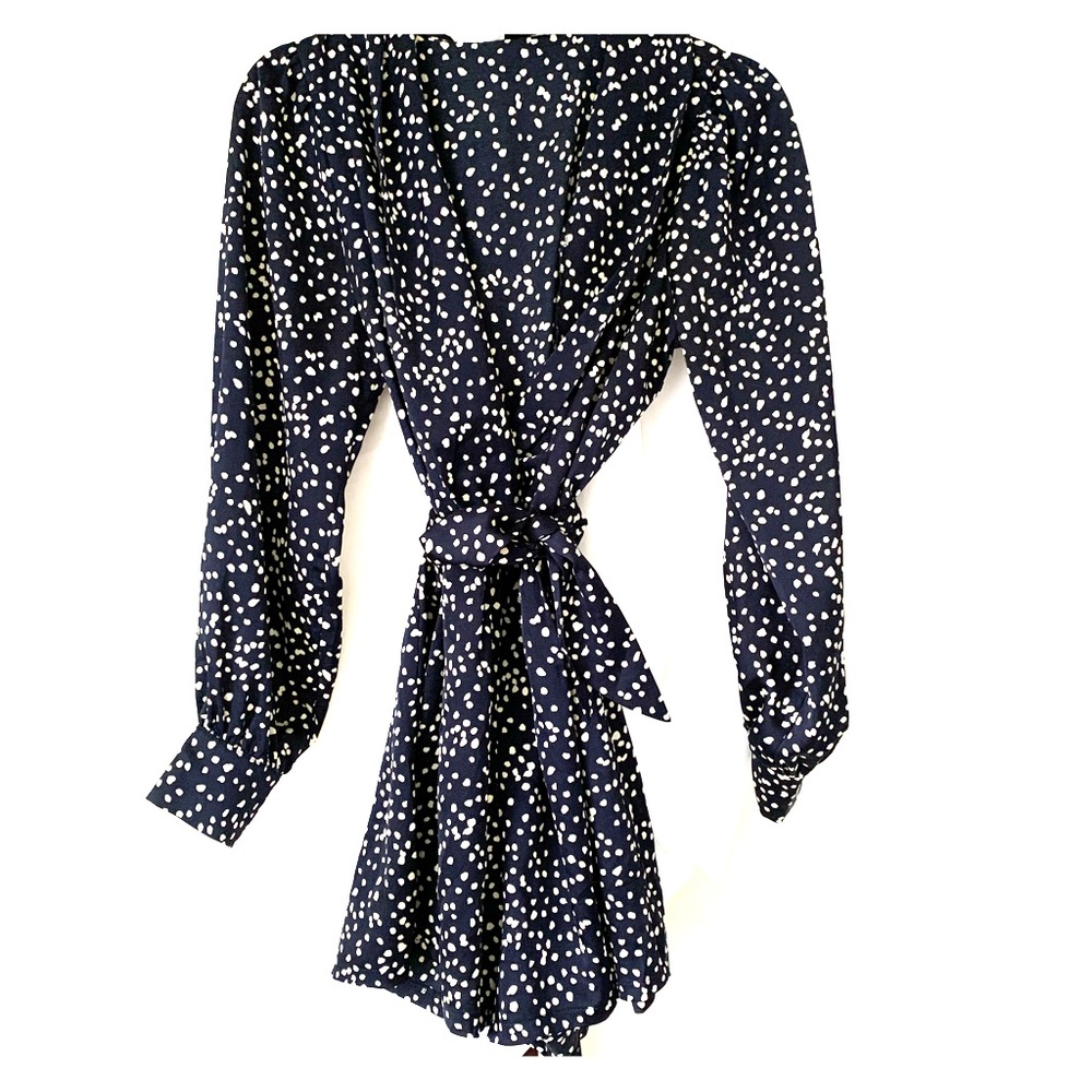 LUSH Dark Navy and White Speck Romper